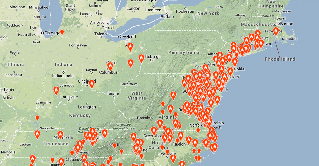 The red pins show Osprey reports from eBird users thus far in March 2014.